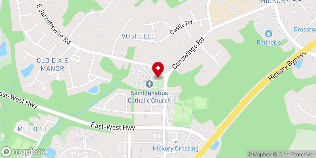 Map showing location of Saint Ignatius Catholic Church, Hickory