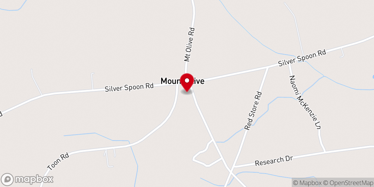 Map showing location of Mt Olive Missionary Baptist Ch