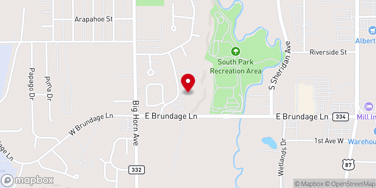 Map showing location of First Presbyterian Church of Sheridan