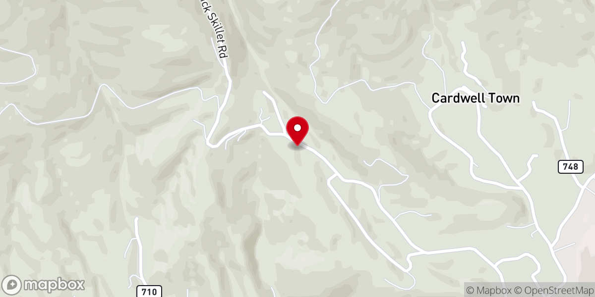 Map showing location of Miracle Mountain Holiness Church