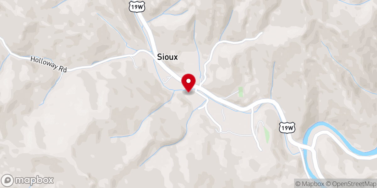 Map showing location of Big Creek FWB Church