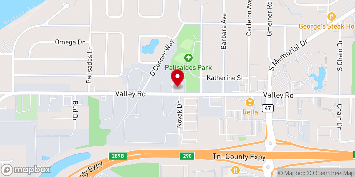Map showing location of Fox Valley Bible Chapel