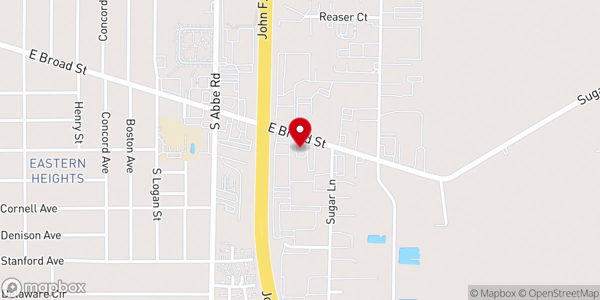 Map showing location of East Broad Church of Christ