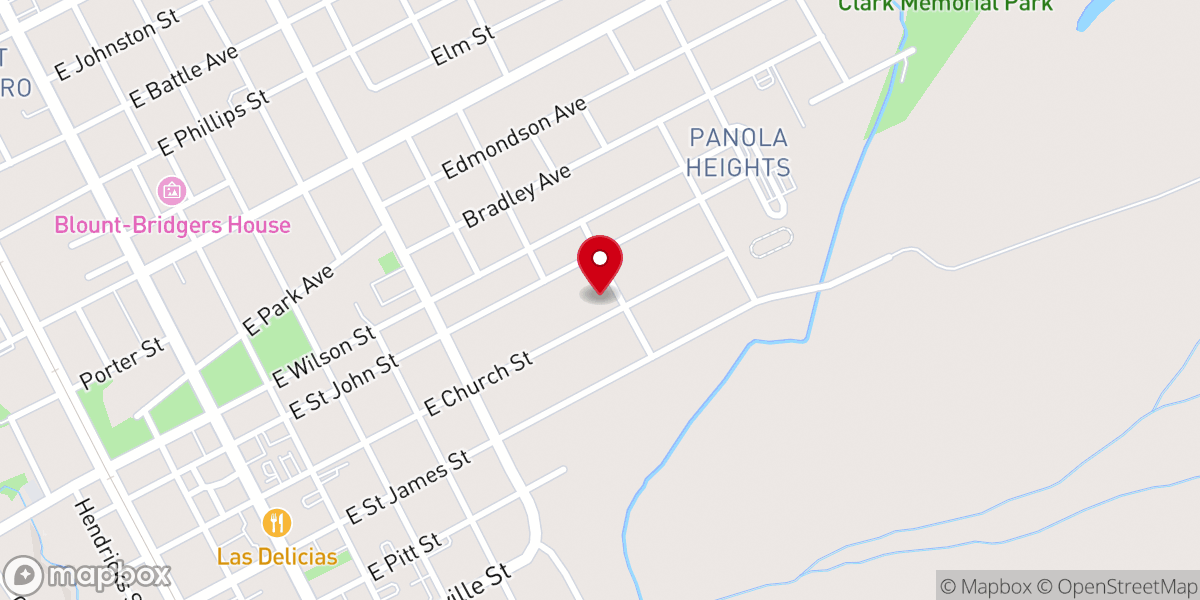 Map showing location of Eastern Star Baptist Church