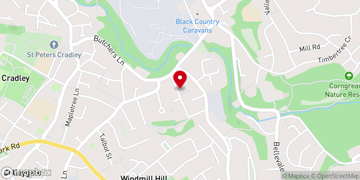 Map showing location of Overend Methodist Church