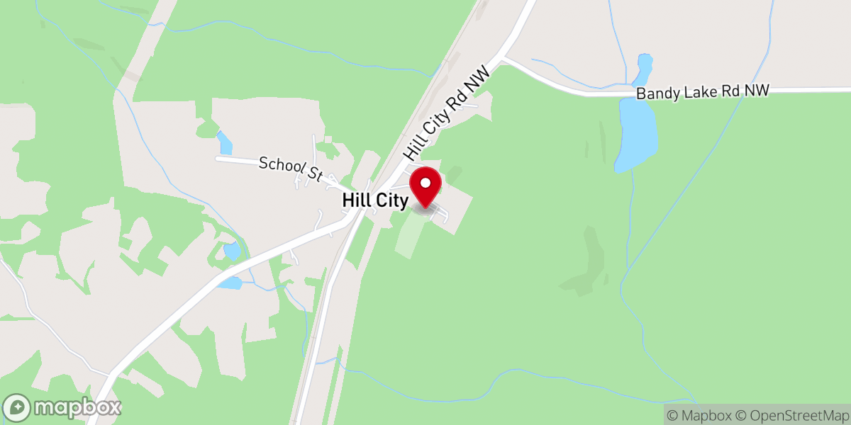 Map showing location of Hill City Baptist Church