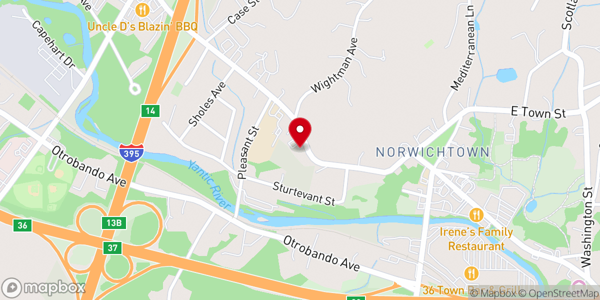 Map showing location of Sacred Heart Catholic Church