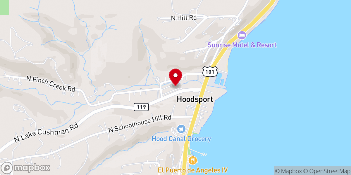 Map showing location of Hoodsport Visitor Information Center