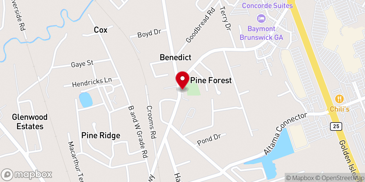 Map showing location of Taylors United Methodist Church