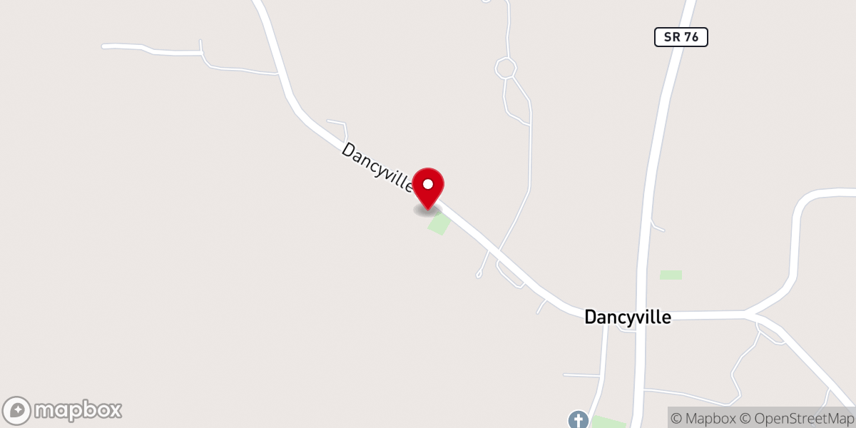 Map showing location of Dancyville CME Church