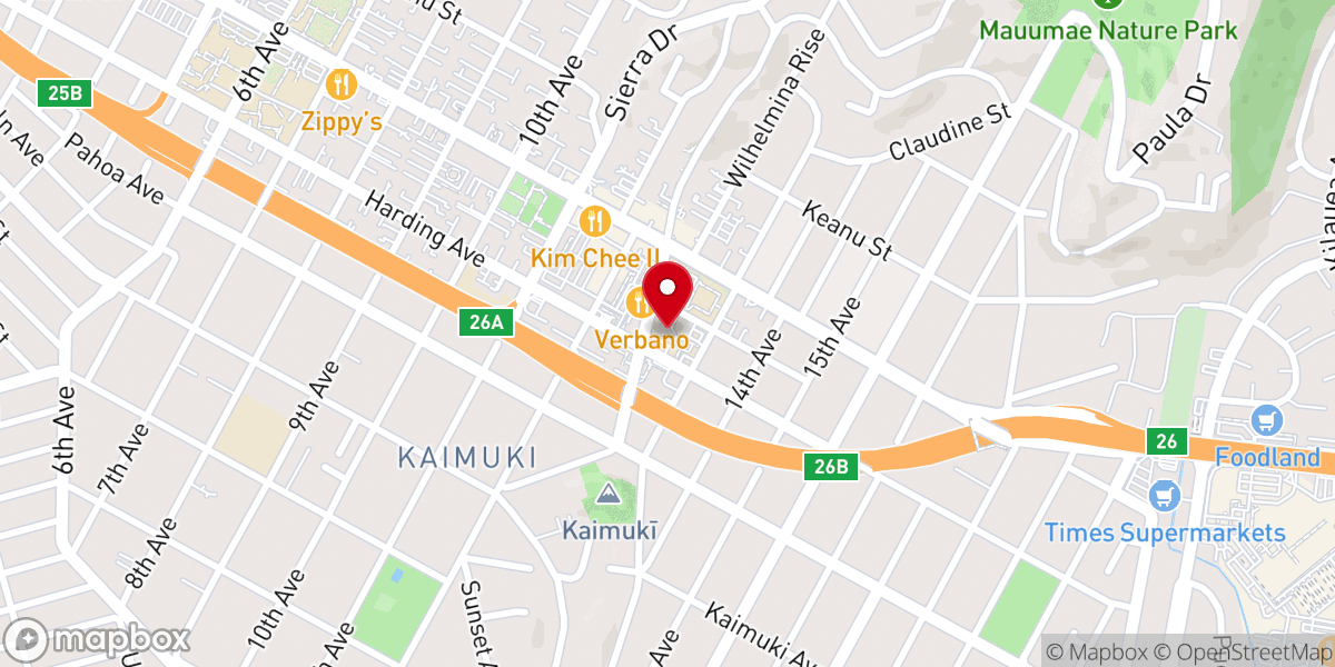Map showing location of Kaimuki Christian Church