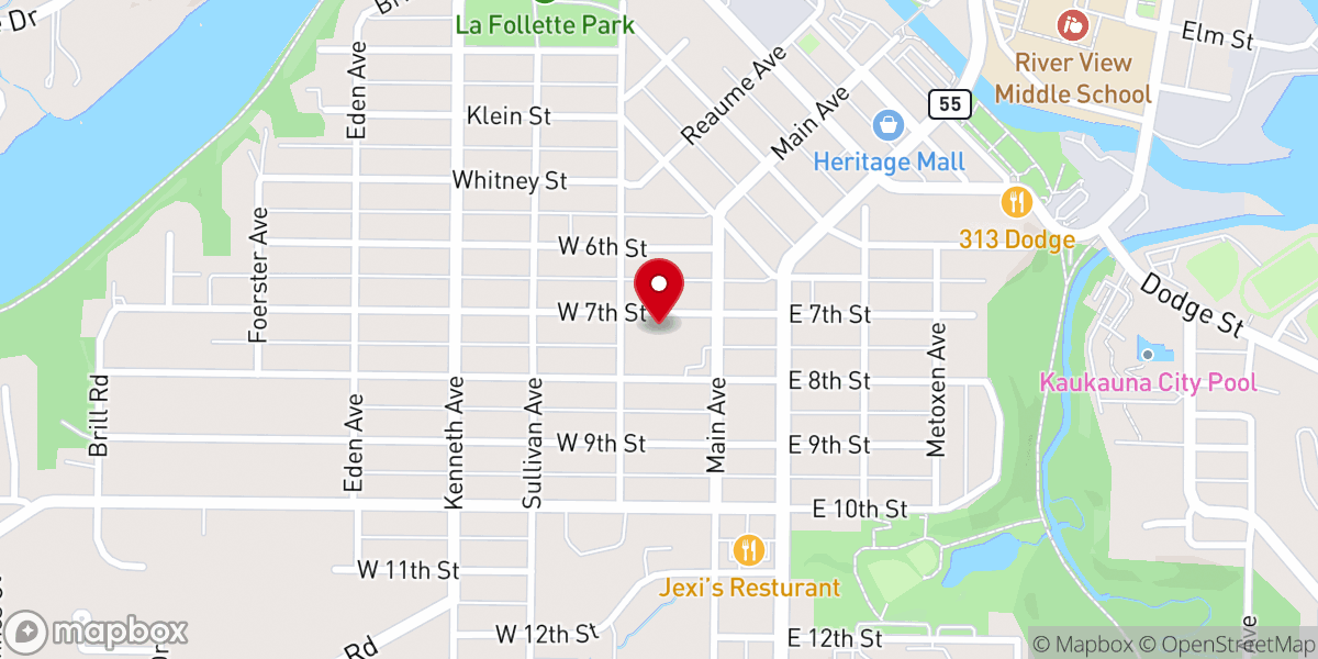 Map showing location of St Mary Church (St. Katharine Drexel Parish)(Kaukauna Catholic Parishes)