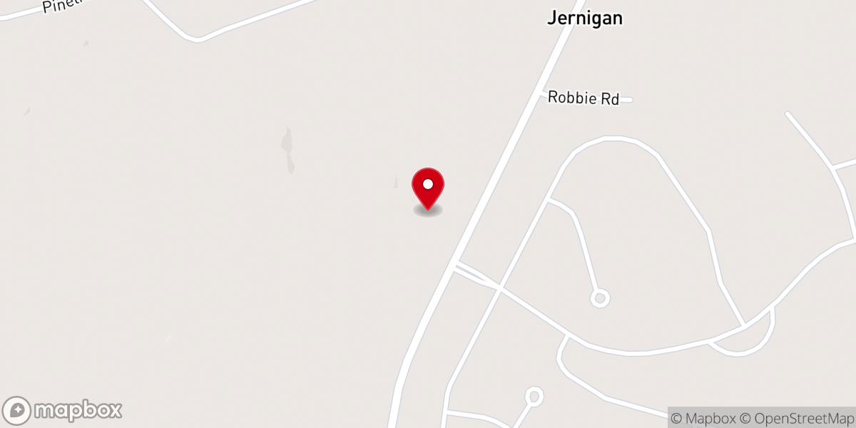 Map showing location of Jernigan Church