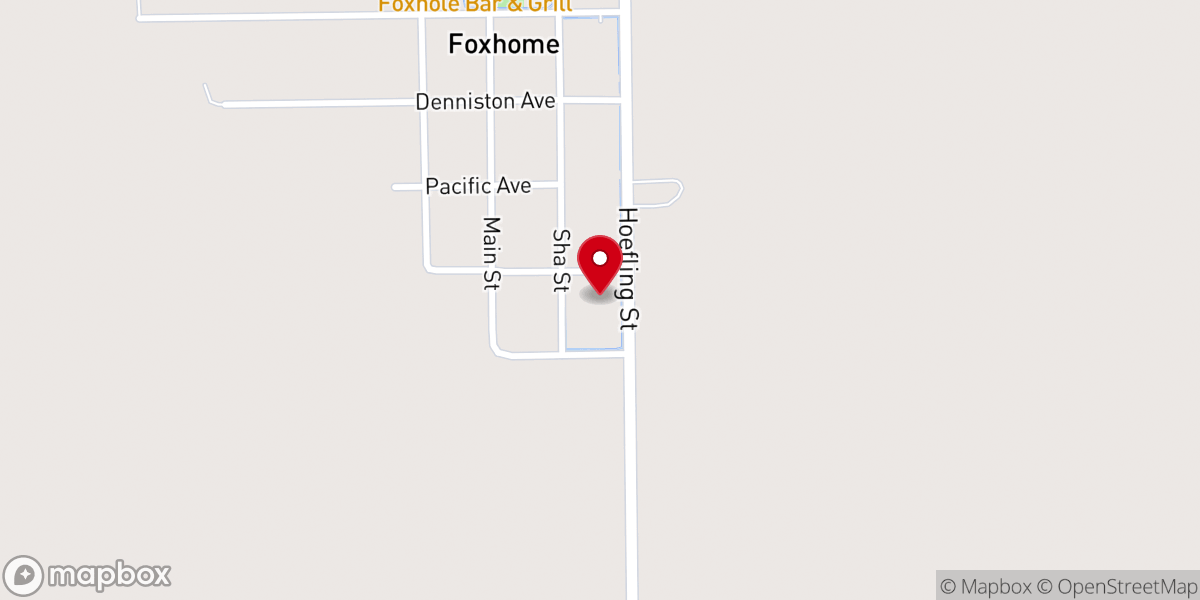Map showing location of Foxhome Lutheran Church