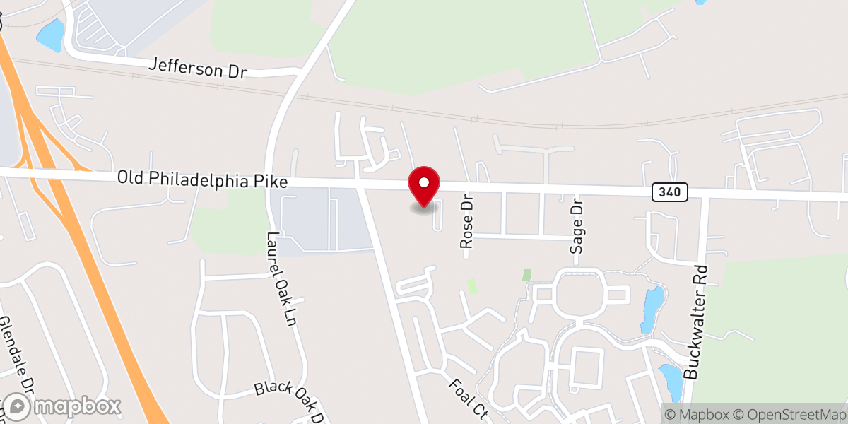 Map showing location of Faith Church