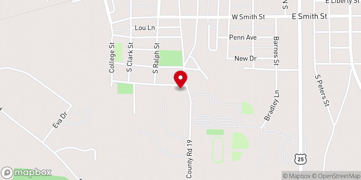 Map showing location of Evans County Christian Learning Center
