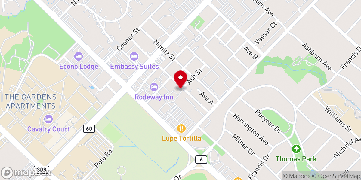 Map showing location of College Station Chinese Bible Church
