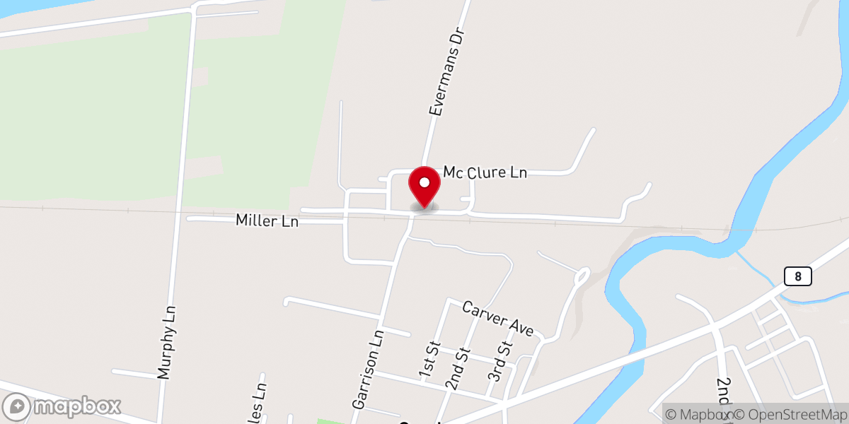 Map showing location of Garrison United Methodist Church