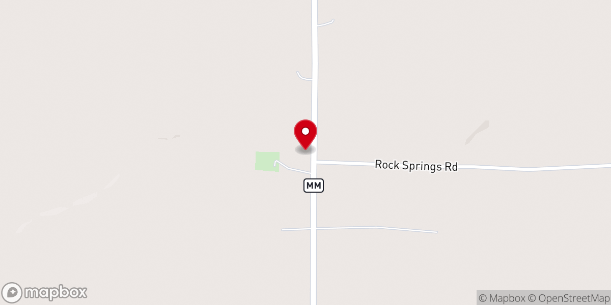 Map showing location of Rock Springs Church