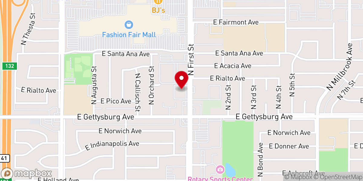 Map showing location of Bethel Temple Pentecostal Church