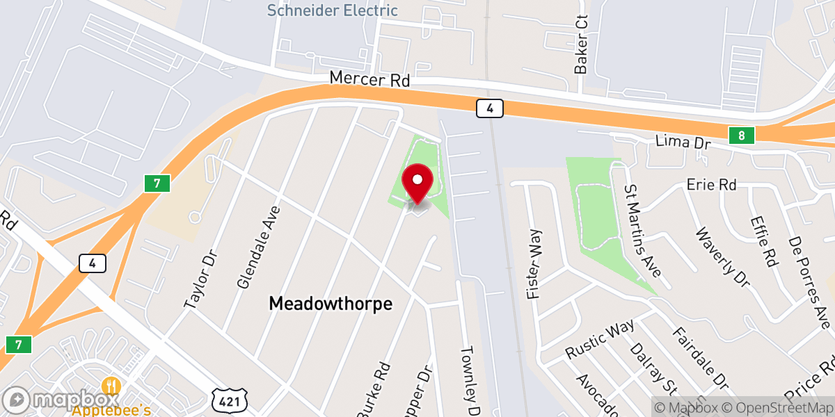 Map showing location of Meadowthorpe Baptist Church