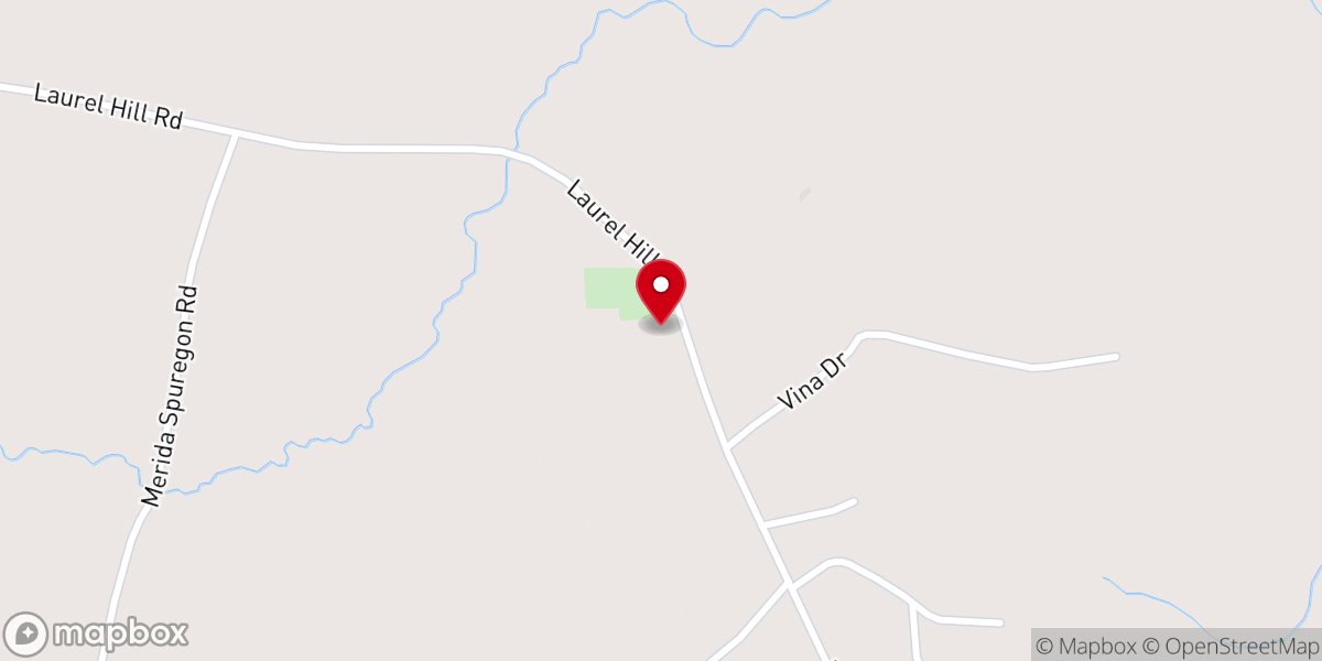 Map showing location of Laurel Hill Baptist Church