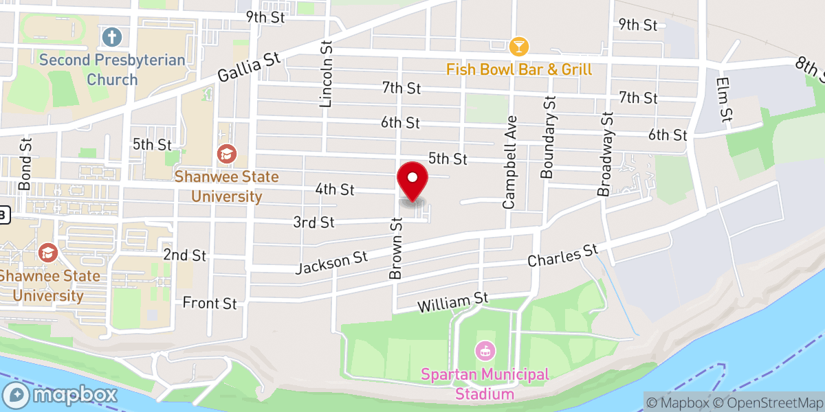 Map showing location of First Church of Nazarene