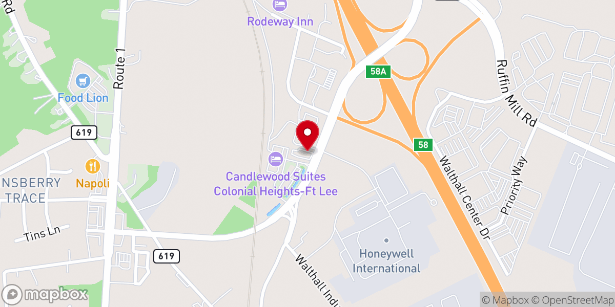Map showing location of Bethesda Baptist Church