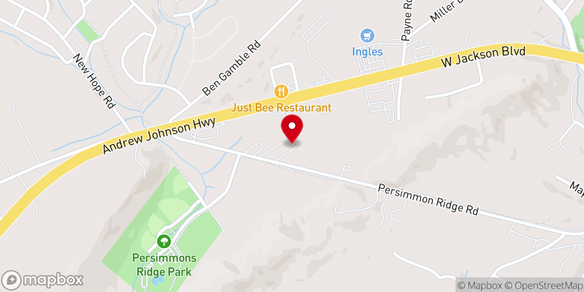 Map showing location of West Hills Baptist Church