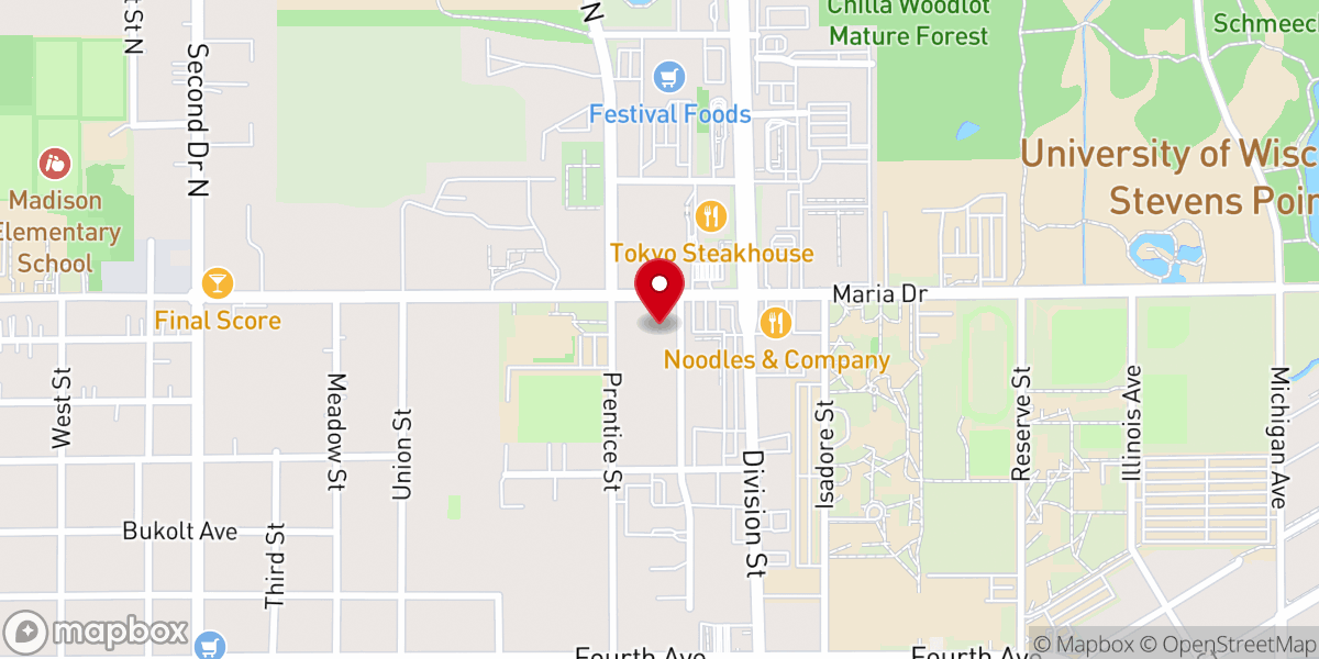 Map showing location of Peace Lutheran Campus Center