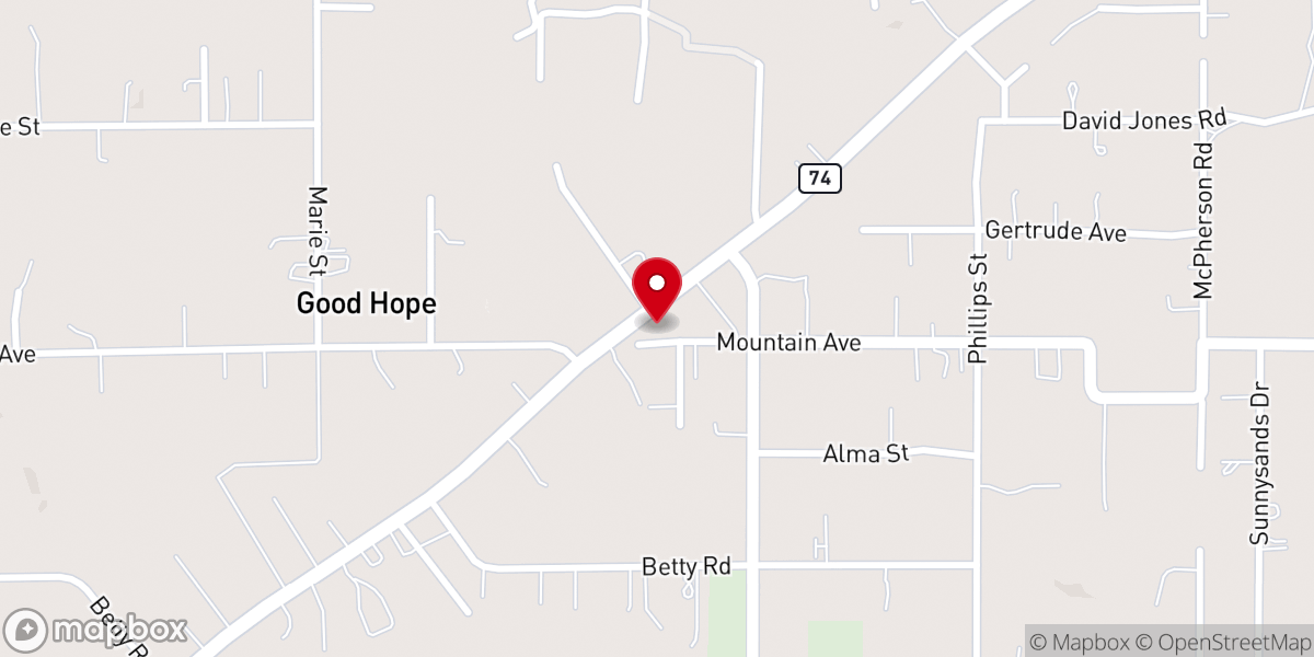 Map showing location of Good Hope Missionary Baptist