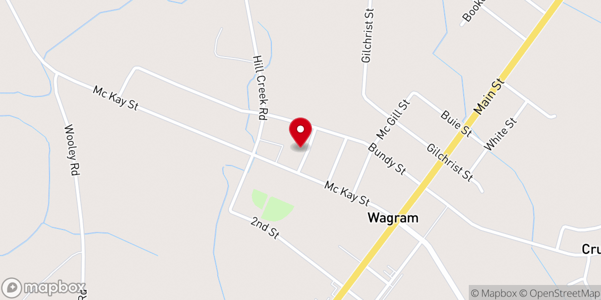 Map showing location of Wagram Church of God Parsonage