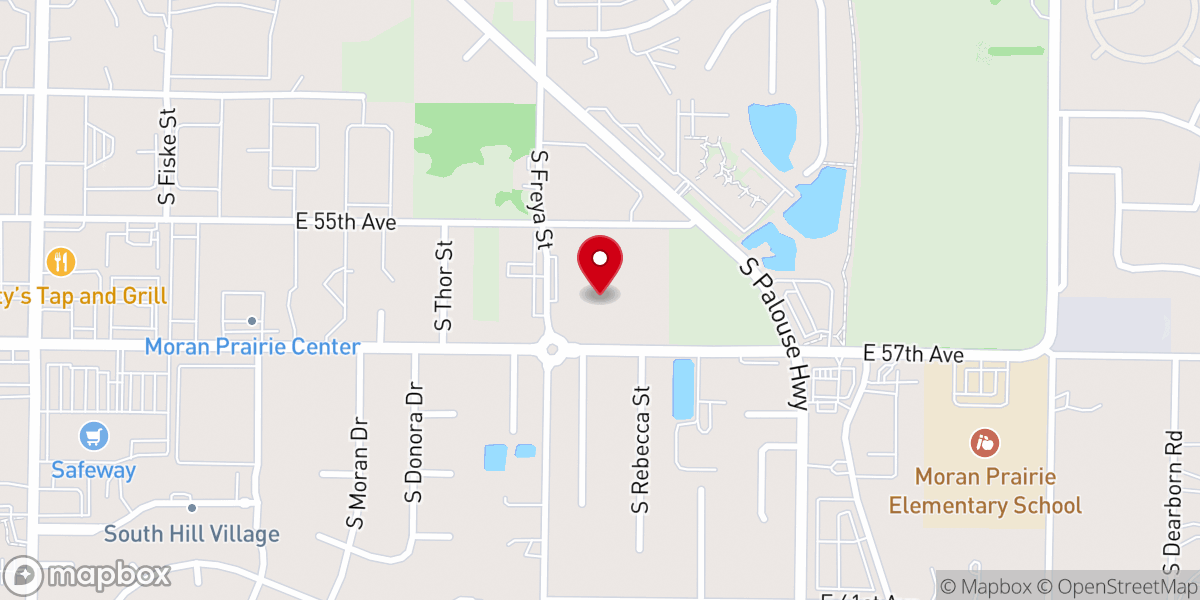 Map showing location of Spokane South Hill Seventh-day Adventist Church