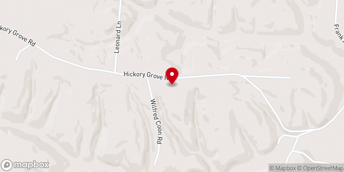 Map showing location of Hickory Grove Church