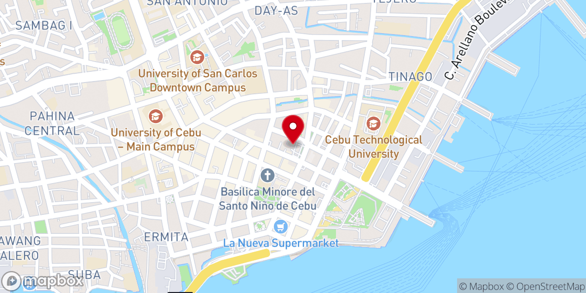 Map showing location of Cebu Metropolitan Cathedral