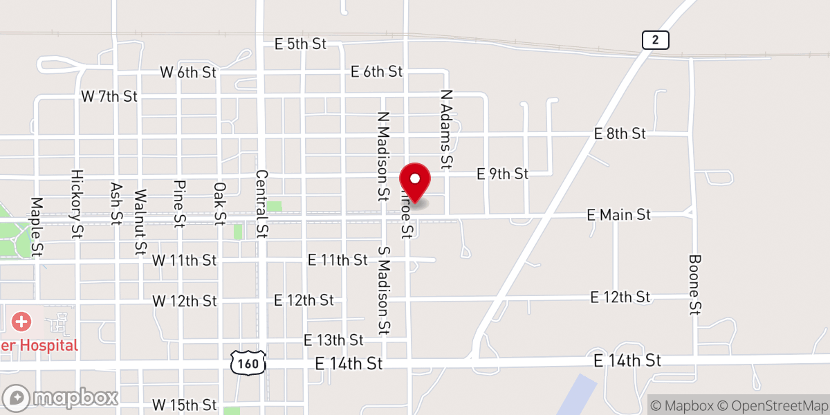 Map showing location of Eastside Church of Christ