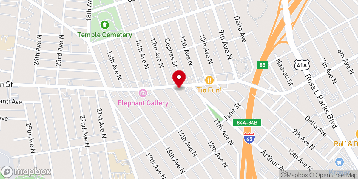 Map showing location of Dixon Memorial Methodist Church