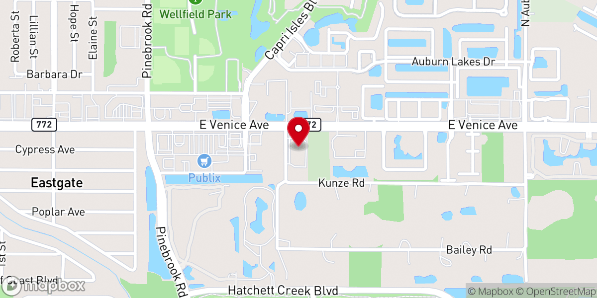Map showing location of Venice Church of the Nazarene and Preschool