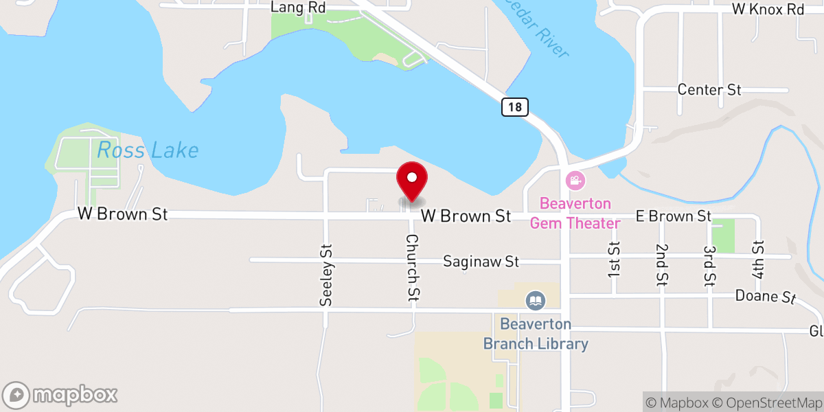 Map showing location of Beaverton-Dale United Methodist