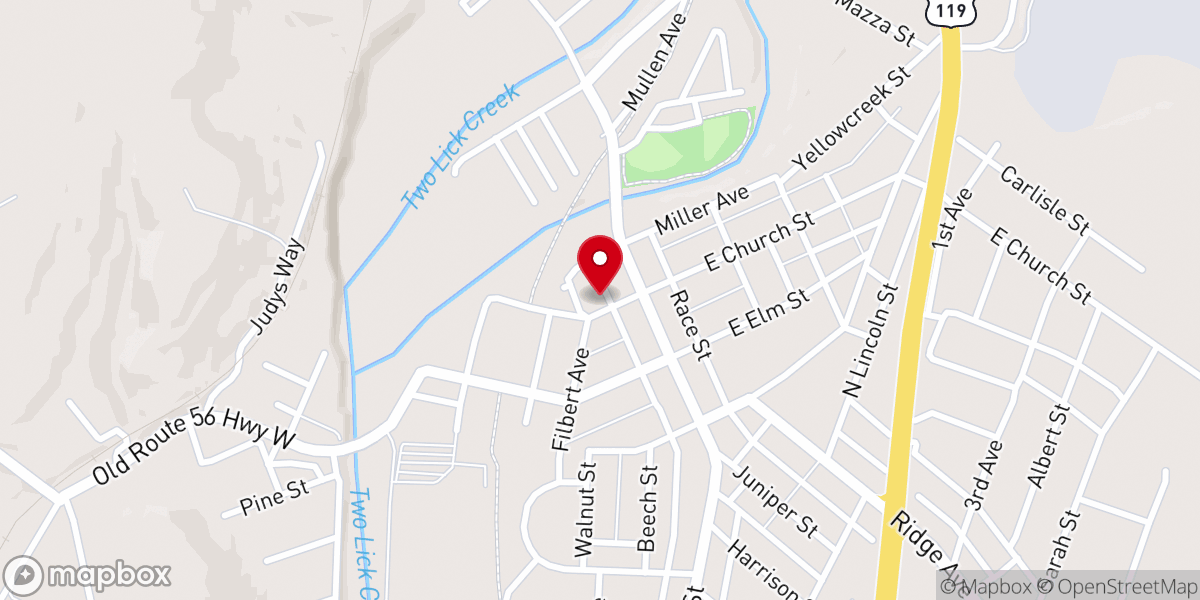 Map showing location of Homer City Fire Department