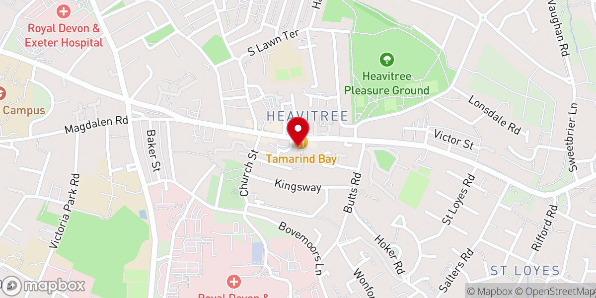 Map showing location of Heavitree Evangelical Church