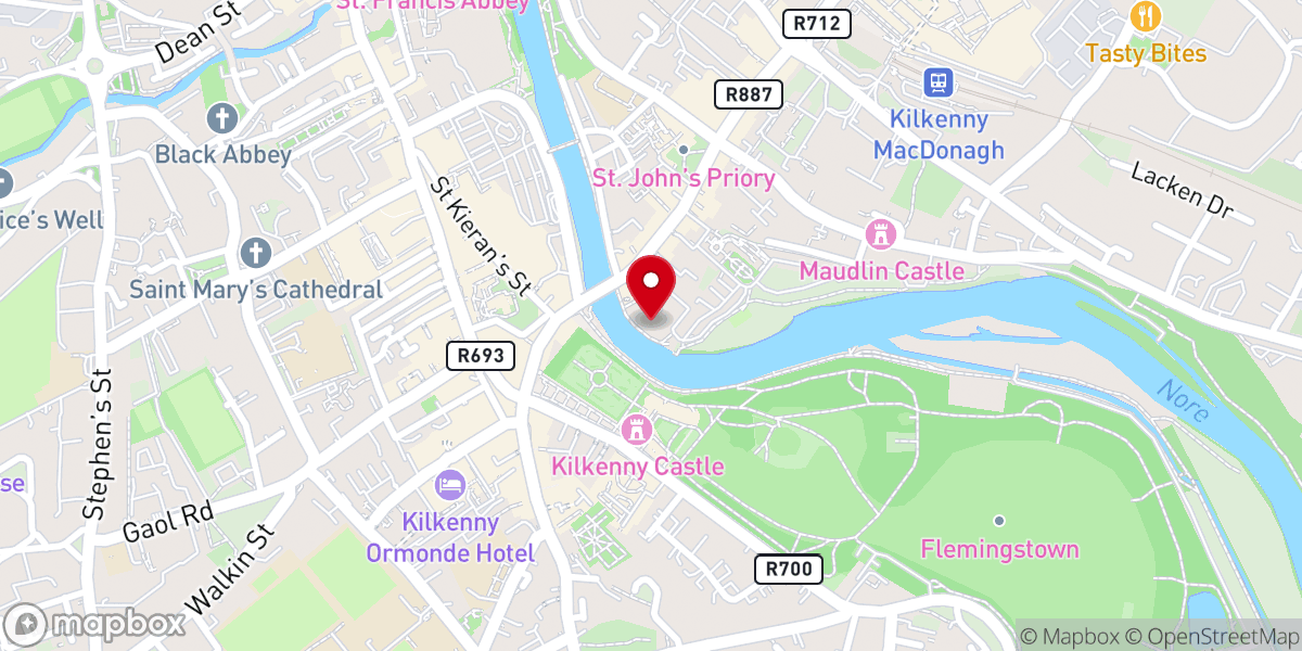 Map showing location of Kilkenny River Court Hotel