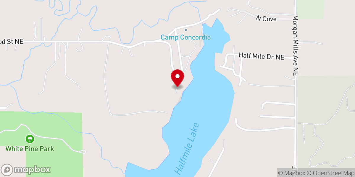 Map showing location of Camp Concordia