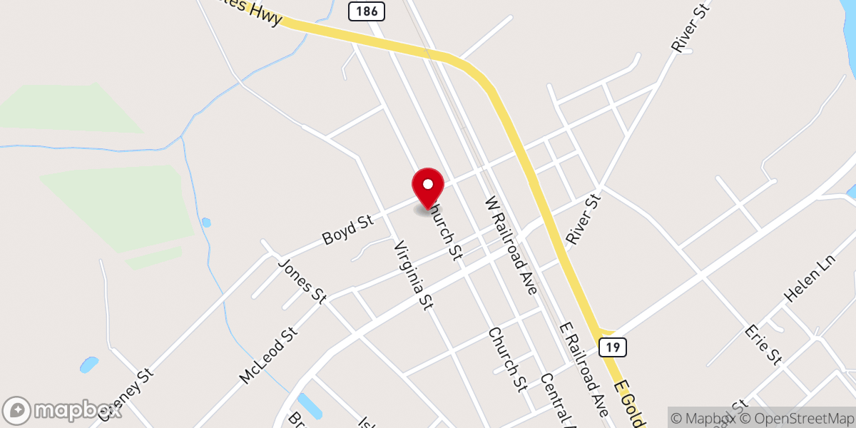 Map showing location of Lumber City Methodist Church