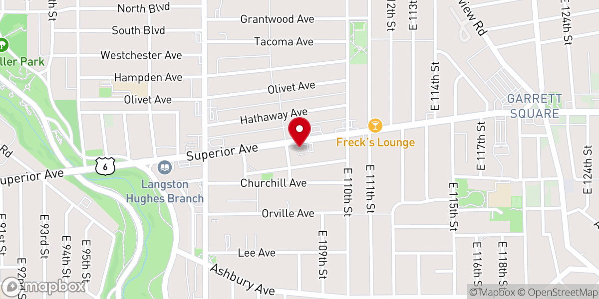Map showing location of Calvary Church of God in Christ