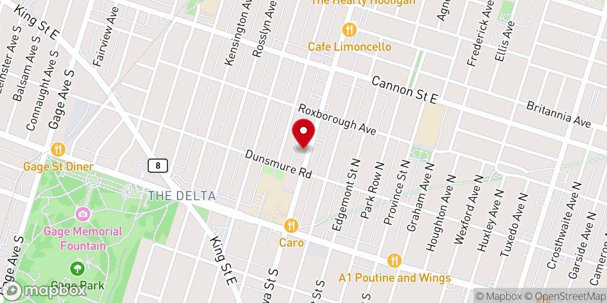 Map showing location of East Hamilton Spiritual Church