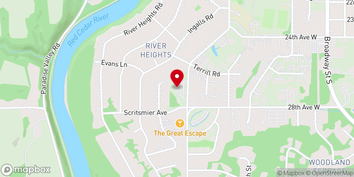 Map showing location of Menomonie United Methodist Church