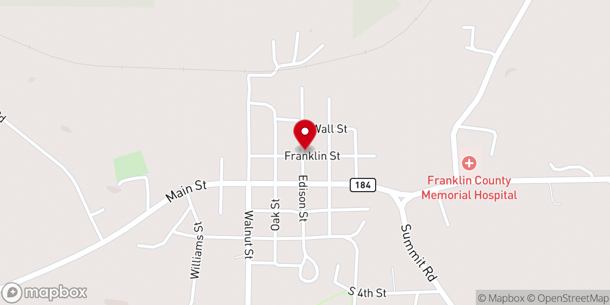 Map showing location of Meadville Baptist Church