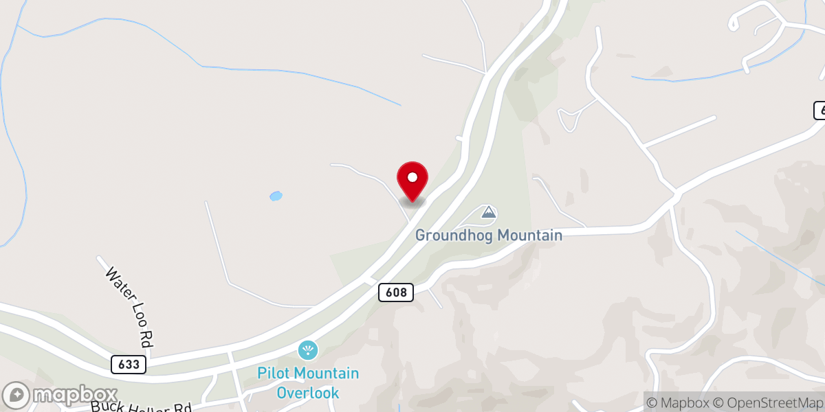 Map showing location of Groundhog Holiness Church