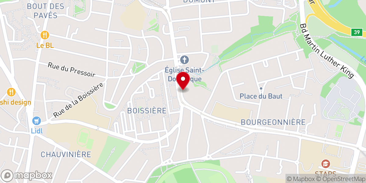 Map showing location of Nantes International Church